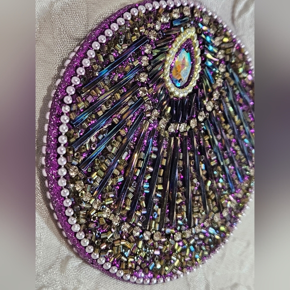 Beaded Multicolored Pocket Mirror - Picture 6 of 10
